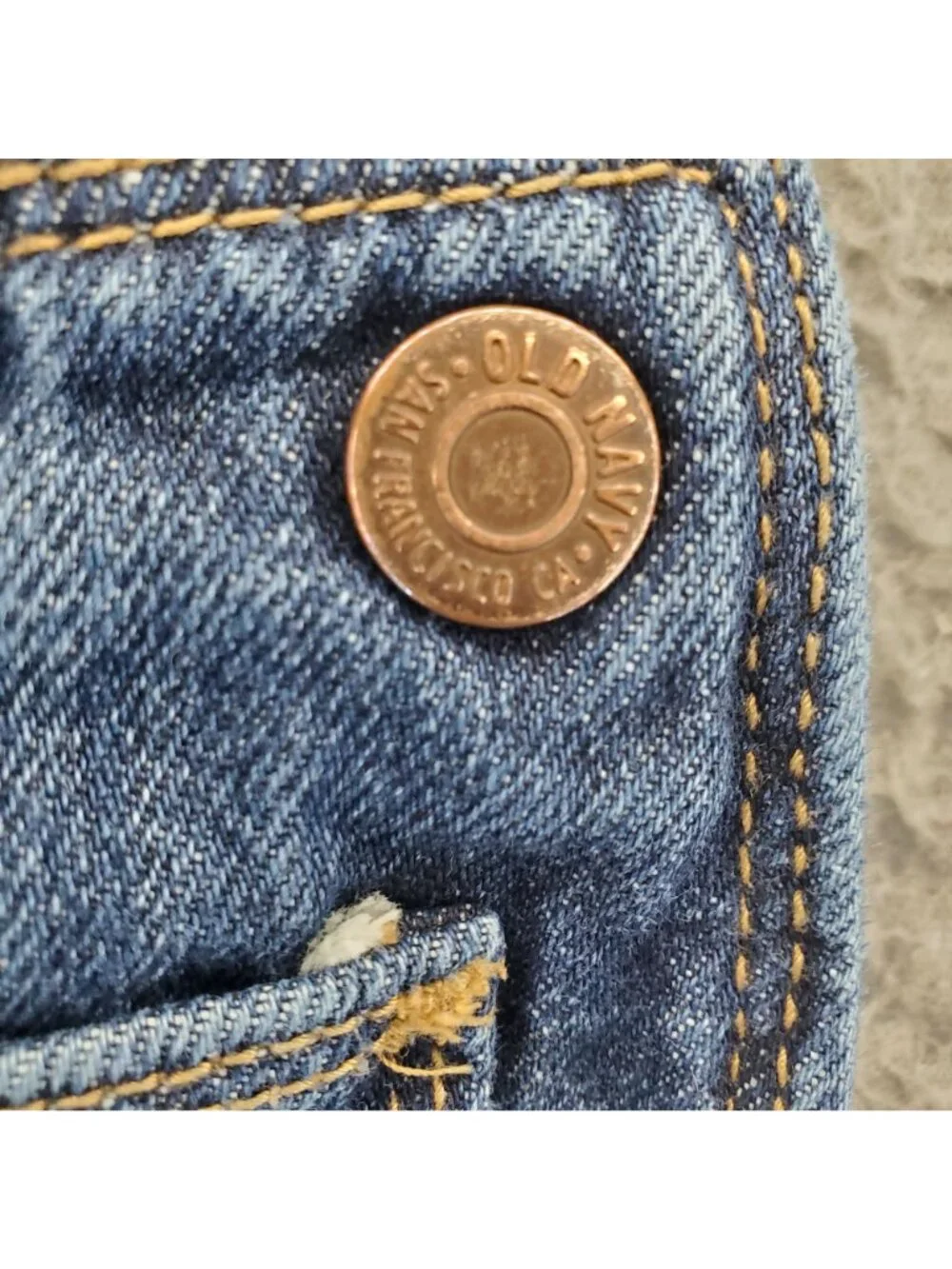 Old Navy Shorts Girls Large Blue Denim Adjustable Straps Rolled Hem